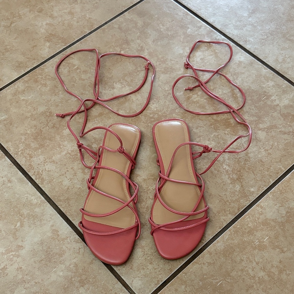 Express Pink Lace-Up Sandals